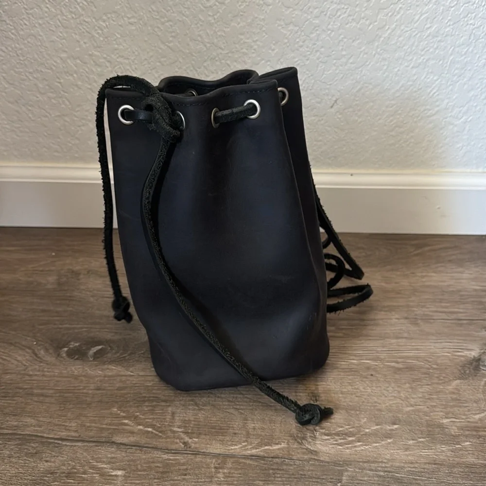 Italian leather bucket backpack/crossbody purse unique and one of a kind!
